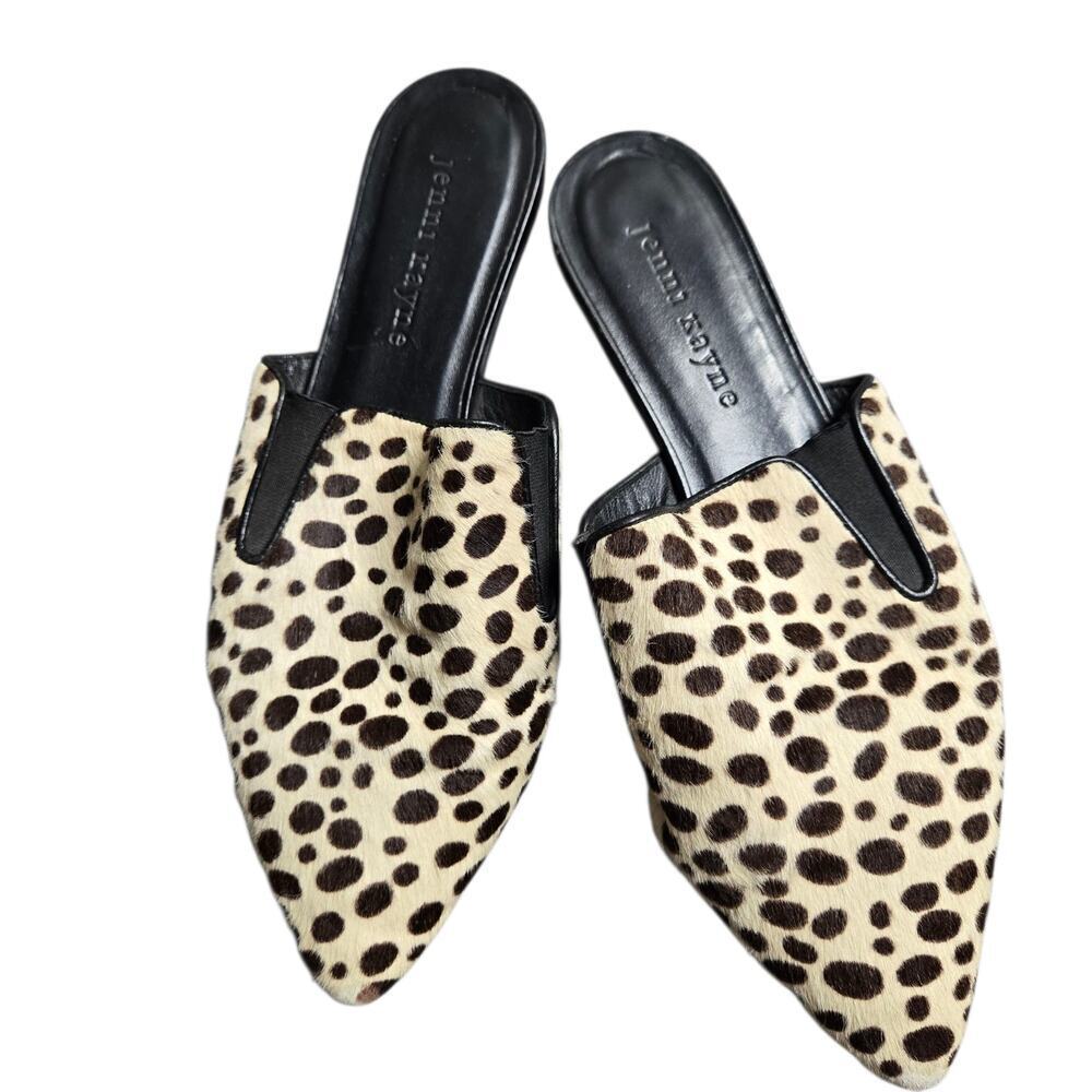 Jenni Kayne Pony Hair Leopard‎ Print Mules Size: 38